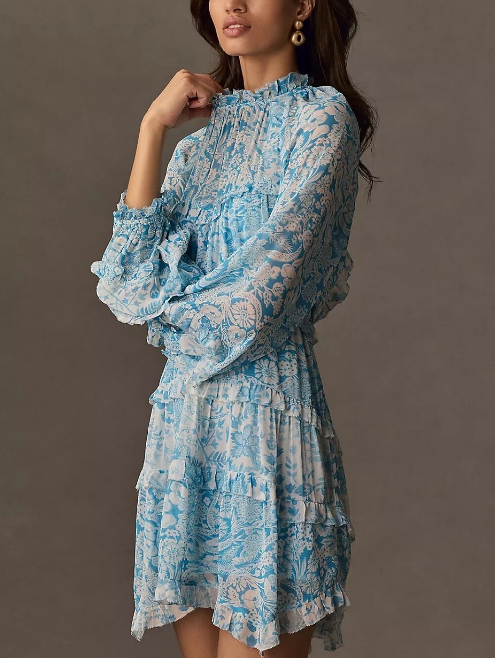 Anthropologie Floral Backless Mini Dress